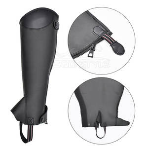 Los chapones de equitación más vendidos, suministro a granel hecho a medida, ajuste cómodo, desgaste de entrenamiento ecuestre negro resistente a desgarros, medio chapones - Product Image 6