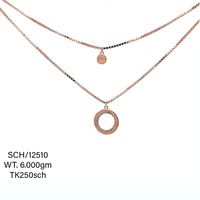 Nuevo collar con colgante de CZ en forma de V de la suerte chapado en oro de 18 quilates cadenas geométricas de dos capas para mujer para boda y regalo