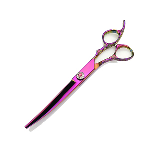 Tijeras de Peluquería con Soporte para Dedos, Tijeras de Salón con Tornillo Superior de Diseño, Recubrimiento de Color Titanio, Hoja Curva Afilada - Product Image 4