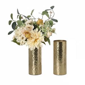 Jarrón de Flores de Metal con Acabado de Cobre Martillado Hecho a Mano, Centro de Mesa Artesanal Decorativo Moderno para Decoración del Hogar y la Oficina - Product Image 5