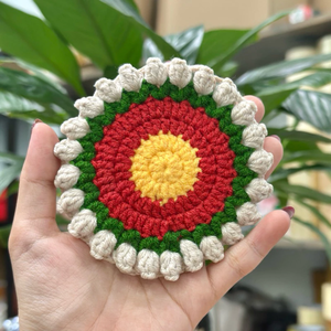 Posavasos de Flores de Rosa de Ganchillo de Lana Hechos a Mano, Diseño Clásico, Reutilizables, Gruesos, Regalo para el Día de la Madre, Hecho en Vietnam - Product Image 4