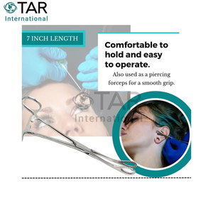 คีมจับฟองน้ำฟอร์สเตอร์ แบบตรง แบบโค้ง แบบมีฟันเลื่อย แบบห่วง สำหรับผ่าตัด เครื่องมือแพทย์ เครื่องมือสัตวแพทย์ ทำจากสแตนเลส - Product Image 5