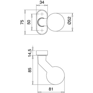 Profiltr-Knopf 2033/4020 Aluminium F12 Accessoire de placard durable par EDI - Product Image 3