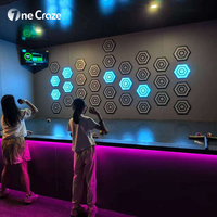 Jeux muraux à activation par lumière LED personnalisables, défis physiques actifs pour les parcs d'attractions/salles de jeux