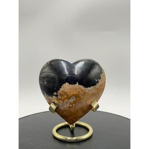 Escultura de Corazón de Raíz de Palma Natural con Soporte de Hierro, Arte en Madera Hecho a Mano para Decoración del Hogar, 8 × 8 × 3 cm - Product Image 1