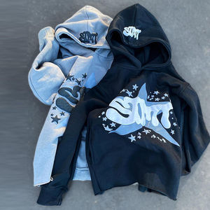 Sudadera con Capucha para Hombre, Negra, Corta, Estilo Urbano, con Cierre, Manga Larga, Sudadera con Capucha Moderna e Informal - Product Image 2