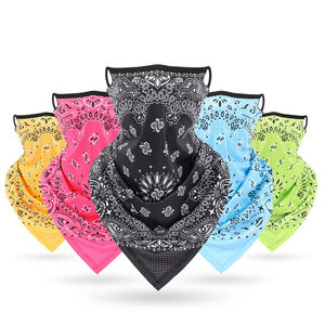 Masque de cyclisme en maille de soie glacée à séchage rapide, cache-cou triangulaire, bandana avec boucles d'oreilles - Product Image 5