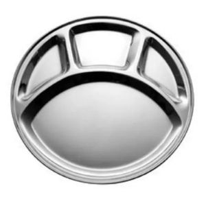 2026 KVR Stainless Steel Metal Food Thalis Dinner Round Dish Thali Serving <b>Tray</b> for Daily Use Party Restaurant - Product Image 4