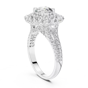 เพชรโมอิสทรงกลม2กะรัตสำหรับสตรีแหวนหมั้นในงานแต่งงานแหวนเพชรสำหรับ S925เงินสเตอร์ลิง2กะรัตหรูหรา - Product Image 2