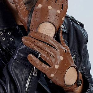 Gants de conduite d'hiver en cuir souple - Antidérapants, légers, confortables, avec sangle de poignet réglable pour une sécurité accrue au volant - Product Image 6