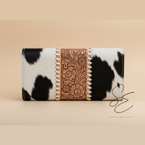 Genuine Tooled Leather <b>Wallet</b> Western Handmade Hair-On Leather <b>Trifold</b> <b>Wallet</b> Floral Embossed Cowgirl Vintage Fashion <b>Wallet</b> - Product Image 5