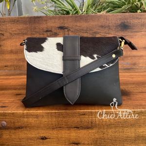 Monederos de cuero de piel de vaca natural, bandolera de piel de vaca occidental, bolsos de mano multiusos con estilo para mujer - Product Image 1