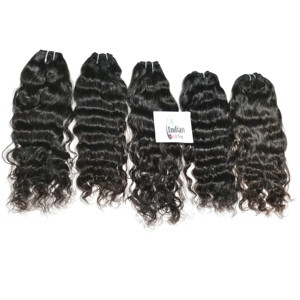 Extensions de cheveux humains 100% naturels, ondulés, super produit, tissage, donneur unique, cheveux indiens vierges, cuticules alignées, provenant du temple - Product Image 4