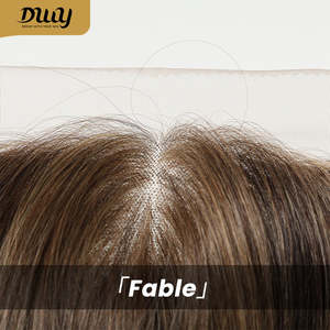 Peluca Sintética Fable-DWY para Mujer, 134, con Parte Frontal Libre, Corte Recto a Media Longitud, con Reflejos Marrones, Sin Pegamento, Transparente, 18 Pulgadas - Product Image 6