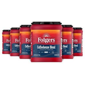 Café Molido Folgers Coffeehouse Blend, Tueste Medio Oscuro, 9.6 Onzas (Paquete de 6) - Product Image 1