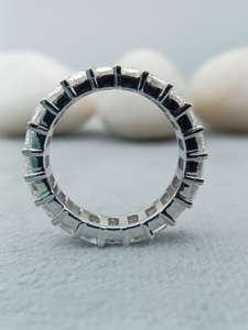 Bague de fiançailles et de mariage personnalisée en diamant solitaire VVS certifié GIA, tendance, en argent 925, cadeau d'anniversaire et de fête 100% - Product Image 4