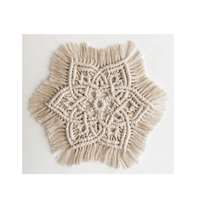 Manteles individuales redondos resistentes al calor con logotipo personalizado para cocina y comedor, manteles individuales con estampado de borlas tejidas de macramé bohemio, manteles individuales antideslizantes - Product Image 4