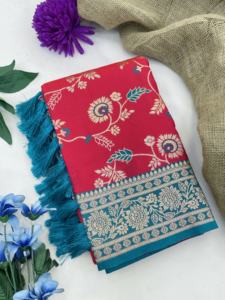 Haute sur demande Déclaration de mode ethnique unique Banarsi Saree en soie Tenue de fête de mariage pour femmes disponible en Inde - Product Image 3