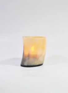 Portavelas de cuerno de búfalo de lujo hecho a mano diseño Natural cuerno de buey pulido personalizable decoración navideña portavelas - Product Image 2