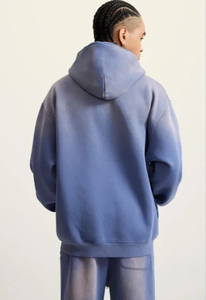 Chándal con estampado personalizado bordado y lavado con ácido, Jersey holgado con cremallera, Sudadera con capucha unisex y conjunto de Jogger, ropa de calle para hombre - Product Image 5