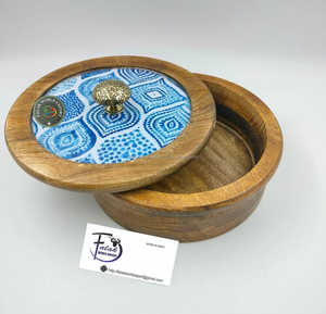 Meilleur bol de service en bois poli imprimé Home & Hotel Chapati Food Container Design moderne Cadeaux de mariage - Product Image 6