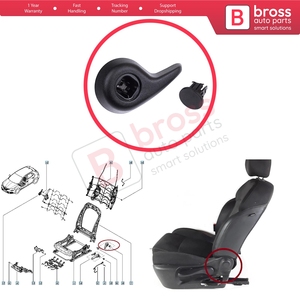 มือจับปรับเอนเบาะนั่งด้านหน้าซ้าย BDP1421-1 สีดำ สำหรับ Megane MK4 B9A K9A Talis LP KP ปี 2015 ขึ้นไป 874519982R - Product Image 5
