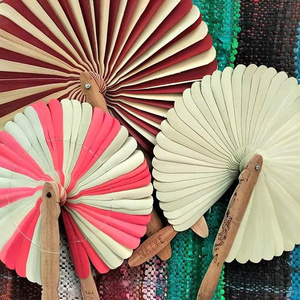 Abanico de Hojas de Palma Natural, Abanico Hecho a Mano para Decoración de Bodas, Recuerdo, Eventos, Se Acepta Logotipo de Vietnam - Violeta - Product Image 4
