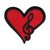 Parches Bordados Personalizados al por Mayor con Texto de Corazón Anatómico Rojo, Insignias Termoadhesivas, Fabricante a Granel