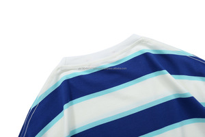 เสื้อกีฬาผ้าฝ้ายลายขวางของผู้ชาย, เสื้อยืดแขนสั้นลำลอง - Product Image 5