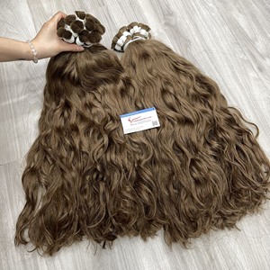 Cheveux naturels ondulés en vrac couleur naturelle 100% extensions de cheveux humains russes vierges de l'usine du Vietnam - Product Image 4