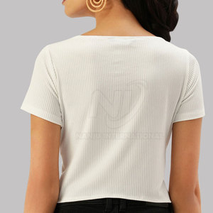 T-shirt haut court pour femmes de haute qualité mode d'été respirante fabriqué au Pakistan directement de l'usine - Product Image 3