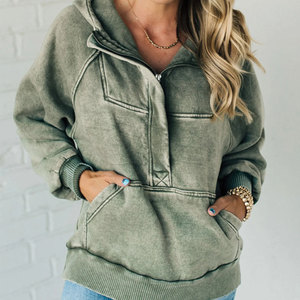 Sudadera con Capucha de Felpa para Mujer, Lavado Ácido, Color Personalizado, Logotipo Personalizado, Elegante, para Invierno, Fabricante OEM, Mejor Calidad - Product Image 4