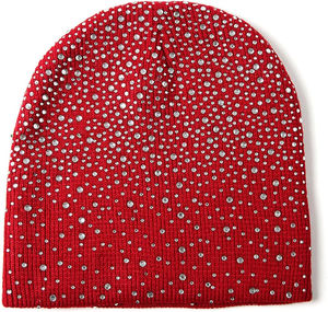 Todos los colores están disponibles de diamantes de imitación Trabajo en general Gorros Fabricante Logotipo personalizado Gorros de punto de invierno Gorro personalizado - Product Image 5