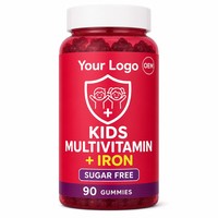 Gommes multivitaminées pour enfants avec fer, sans sucre, supplément à mâcher pour enfants, 90 gommes, OEM