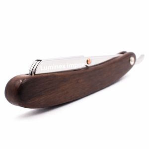 Rasoir professionnel pour barbier avec lame en acier inoxydable et manche en bois pour le visage, modèle LUMINEX IMPEX A1 - Product Image 4