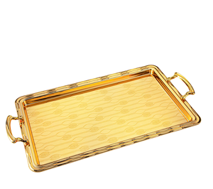 Stainless Steel Handmade Serving Tray High Demanding <b>Mirror</b> Finished Set Of 3 Dining Decor Food Serving Tray With Horn Handles - Product Image 5