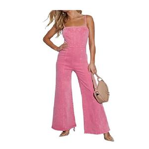 Whole Sale Cheap Casual Breathable Plain Solid Color <b>Women</b> <b>Romper</b> Sleeve 100% Cotton Best Selling for Bangladesh Factory Price - Product Image 4