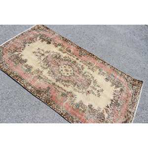3.7x6.7 ft Turkish Rug, <b>Brown</b> Ikat Vintage Rug <b>Wool</b> - Product Image 4
