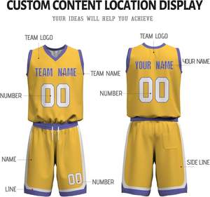 Maillot de basket-ball de qualité supérieure Ensembles de basket-ball imprimés par sublimation en gros Uniformes de basket-ball personnalisés OEM pour hommes - Product Image 5