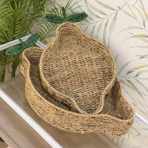 Sophisticated Lemon-shaped Seagrass Tray Refined Handwoven <b>Craft</b> For Premium Home And Hospitality Use - Product Image 3
