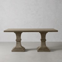 Table à manger rectangulaire en bois à double piétement, ensemble de salle à manger moderne de luxe avec chaises, mobilier de maison