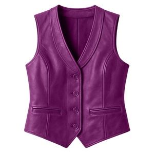 Gilet en cuir élégant pour femmes, conçu pour les tenues de tous les jours, ajoutant une touche raffinée et sophistiquée avec des matériaux de haute qualité - Product Image 1