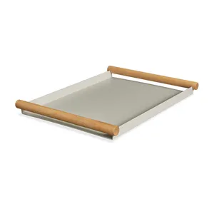 Bandeja Ovalada Clásica de Metal para Interiores Modernos con Incrustaciones de Espejo de Perlas, Uso en Interiores, Mayorista Zahid Exports - Product Image 4