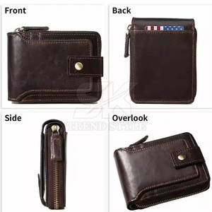 Portefeuille en cuir à fermeture éclair, design personnalisé, haute qualité, prix d'usine, vente chaude - Product Image 5