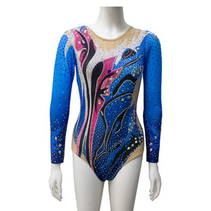 Justaucorps de gymnastique à manches longues en polyester respirant de haute qualité pour adultes, vêtements de danse pour l'entraînement, vente en gros - Product Image 1