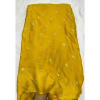 Tissu en soie douce en gros avec sequins brillants, matériau brodé de qualité supérieure pour vêtements ethniques de luxe, saris, robes et lehengas