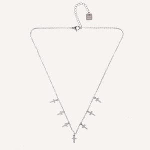 Collier pendentif croix en acier inoxydable YFB 046 P avec chaîne multi-croix, bijoux de mode inspirés de la foi - Product Image 2