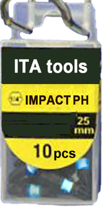 Embouts Phillips à percussion de qualité industrielle 1/4\" 25 mmL avec manchon de couleur, personnalisables OEM, en acier S2, finition phosphate-manganèse - Product Image 3