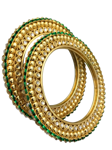 Bracelets Kundan Meenakari plaqués or de haute qualité pour femmes, bijoux indiens traditionnels, détails en émail complexes et travail de pierres - Product Image 5