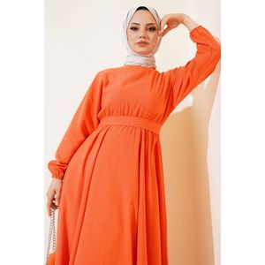 Robe en lin à taille élastique Orange TR Made Regular Pattern Tailles 36-42 - Product Image 1